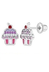 extraordinary colorful enamel cupcake childrens stud earrings